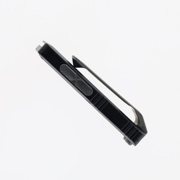 Microtech Exocet II OTF Automatic Knife Apocalyptic Wharncliffe Blade Black Aluminum Handle M390MK 1156-10AP