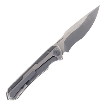 (No Box) Maxace Kestrel Framelock Gray TC4 Titanium Folding Big Spearhead M390 Knife MKT203