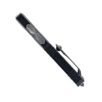 Microtech Ultratech Gen IV OTF Automatic Knife Topo Black Aluminum Handle M390MK D/E Stonewash Blade 12234TP-10