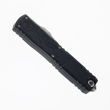 Microtech Ultratech Gen IV OTF Automatic Knife Topo Black Aluminum Handle M390MK D/E Stonewash Blade 12234TP-10
