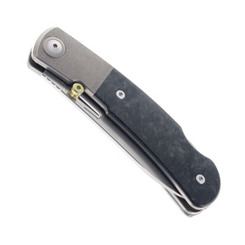 (Scratched Bolster) Maxace Beetle 2 Folding Knife Titanium & White Bone Handle MagnaCut Plain Edge Stonewash Finish MM36-1-A