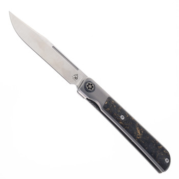 (No Box) Maxace Zircon MCZ02 Gray Titanium & Carbon Fiber Folding Knife 3.86" CPM S110V Blade