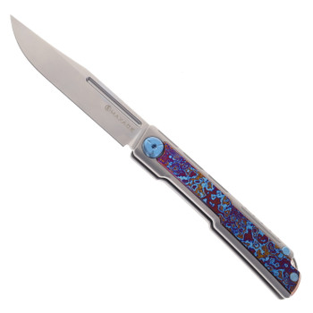 (No Box) Maxace Albatross MALB02 Gray Titanium & Timascus Folding Knife M390 Slip Joint Knife