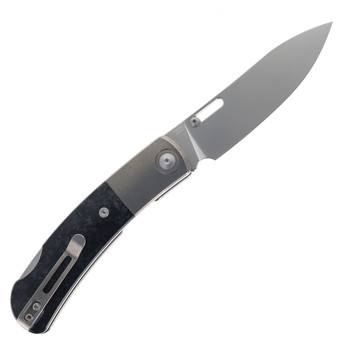 (No Box) Maxace Beetle 2 Folding Knife Titanium & Carbon Fiber Handle M398 Plain Edge Stonewash Finish MM36-1-F