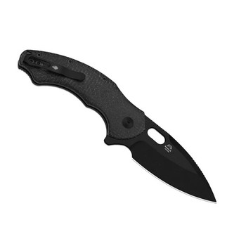 Kizer Roach XL Folding Knife Black Micarta Handle 14C28N Drop Point  Plain Edge Black PVD Finish V4477BDA2