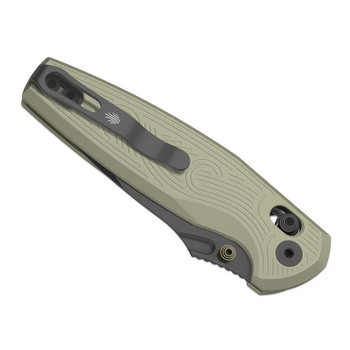 Kizer Khamsin Folding Knife Sand Aluminum Handle Nitro-V  Drop Point Plain Edge Gray PVD Finish V3791A1