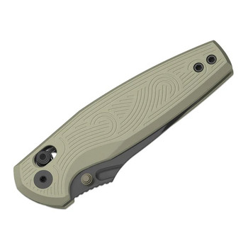 Kizer Khamsin Folding Knife Sand Aluminum Handle Nitro-V  Drop Point Plain Edge Gray PVD Finish V3791A1