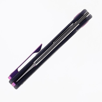(Coming Late July) Divo Knives Growler V3 Folding Knife Purple Nurple Fat Carbon Handle S90V Blade