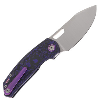 (Coming Late July) Divo Knives Growler V3 Folding Knife Purple Nurple Fat Carbon Handle 154CM Blade