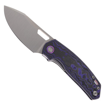 (Coming Late July) Divo Knives Growler V3 Folding Knife Purple Nurple Fat Carbon Handle 154CM Blade