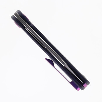 (Coming Late July) Divo Knives Growler V3 Folding Knife Purple Nurple Fat Carbon Handle 154CM Blade