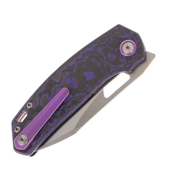 (Coming Late July) Divo Knives Growler V3 Folding Knife Purple Nurple Fat Carbon Handle 154CM Blade
