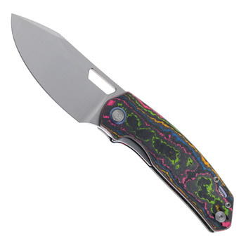 (Coming Late July) Divo Knives Growler V3 Folding Knife 80's Camo FatCarbon Handle S90V Blade