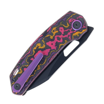 (Coming Late July) Divo Knives Growler V3 Folding Knife POP FatCarbon Handle DLC 154CM Blade