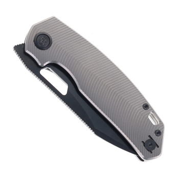 (Coming Late July) Divo Knives Growler V3 Folding Knife Reverse Tux Titanium Handle DLC S90V Blade