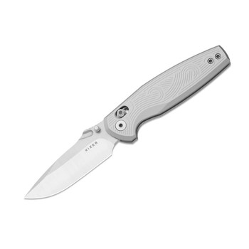 Kizer Khamsin Folding Knife Silver Aluminum Handle Nitro-V Drop