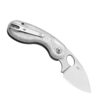 Kizer Microbe Folding Knife Aluminum Foil G10 Handle 14C28N Plain Edge Drop Point Plain Edge Satin Finish V2742A11