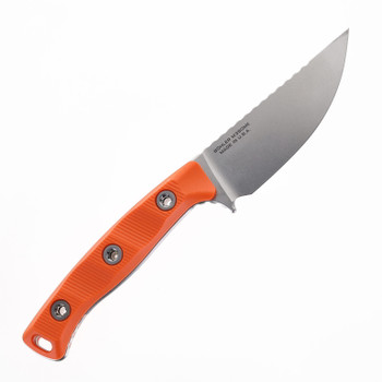 Microtech Akris Fixed Blade Ember G10 Handle Stonewash M390MK Blade Leather Sheath 95-10EM-1