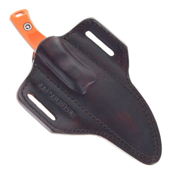 Microtech Akris Fixed Blade Ember G10 Handle Stonewash M390MK Blade Leather Sheath 95-10EM-1