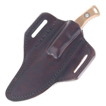 Microtech Akris Fixed Blade Dark Earth G10 Handle Stonewash M390MK Blade Leather Sheath 95-10DE-1
