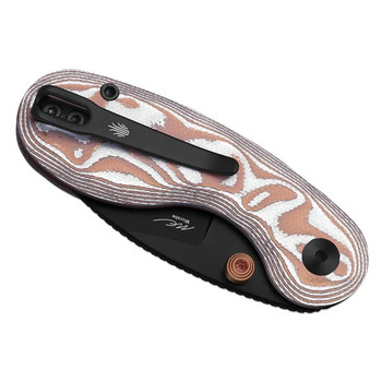 Kizer Microbe Folding Knife Orange Glass Fiber Handle 14C28N Drop Point Plain Edge Black PVD Finish V2742A12