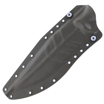 Work Tuff Lanzenta Fixed Blade Darkwashed SK85 Blade OD Green Handle with Yellow Liner