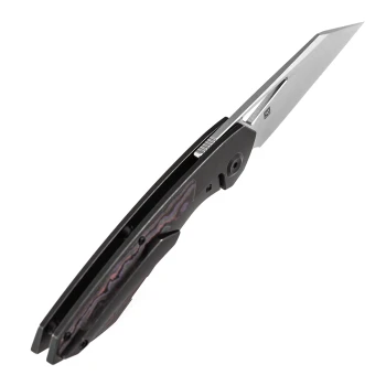 Kansept Strip Folding Knife Purple Haze FatCarbon/Blackwash Titanium Handle Magnacut Plain Edge Stonewash Finish K1113A2