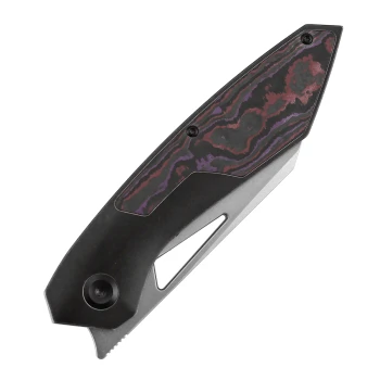 Kansept Strip Folding Knife Purple Haze FatCarbon/Blackwash Titanium Handle Magnacut Plain Edge Stonewash Finish K1113A2