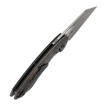 Kansept Strip Folding Knife Black Titanium Handle Magnacut Plain Edge Stonewash Finish K1113A4