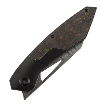 Kansept Strip Folding Knife Black Titanium Handle Magnacut Plain Edge Stonewash Finish K1113A4