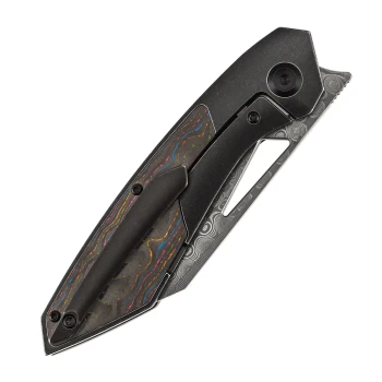 Kansept Strip Folding Knife Black Titanium Handle Magnacut Plain Edge Stonewash Finish K1113A4