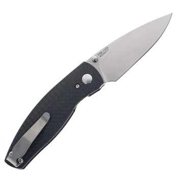 TRM Neutron 2 Folding Knife Carbon Fiber 3D Handle MagnaCut Drop Point Plain Stonewash Finish N2-CF3D