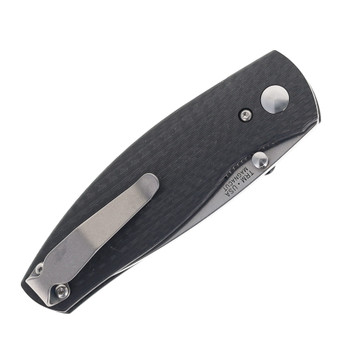 TRM Neutron 2 Folding Knife Carbon Fiber 3D Handle MagnaCut Drop Point Plain Stonewash Finish N2-CF3D