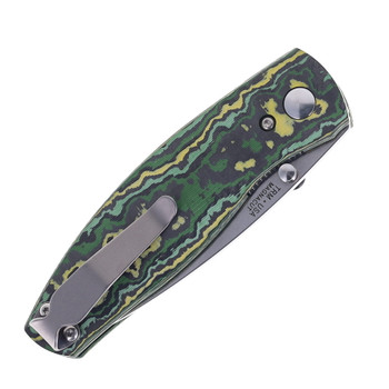 TRM Neutron 2 Folding Knife Toxic Storm Fat Carbon 3D Handle MagnaCut Drop Point Plain Edge Stonewash Finish