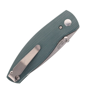 TRM Neutron 2 Folding Knife Forest Green G10 3D Handle MagnaCut Drop Point Plain Edge Stonewash Finish