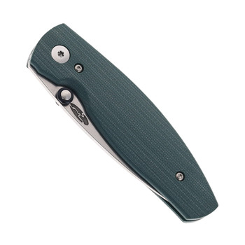 TRM Neutron 2 Folding Knife Forest Green G10 3D Handle MagnaCut Drop Point Plain Edge Stonewash Finish