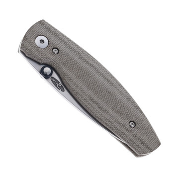 TRM Neutron 2 Folding Knife OD Green Micarta 3D Handle MagnaCut Drop Point Plain Edge Stonewash Finish