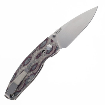 TRM Neutron 2 Folding knife Pyton Micarta 3D Handle MagnaCut Drop Point Plain Edge Tumbled Finish