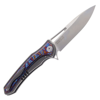 (No Box) Maxace Amber III Folding Knife Timascus Handle M390 Plain Edge MCA302