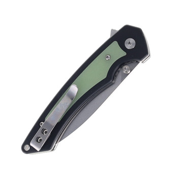 QSP Peregrine Folding Knife Black G10/Glow in the Dark G10 Handle 10Cr15MoV Plain Edge Stonewash Finish QS177-A1