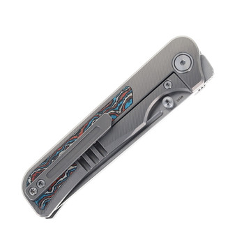 (Chipped Handle) Open Box/Returned Miguron Pagos II Folding Knife Titanium/Red Carbon Fiber Handle M390 Plain Edge Hand Rubbed Satin Finish MGR607SRD