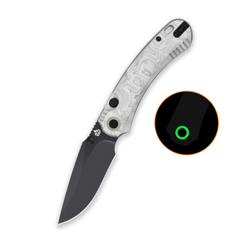 QSP Coyote Folding Knife Aluminum Foil G10 Handle Nitro-V Clip Point Plain Edge Blackwash Finish QS174-D2