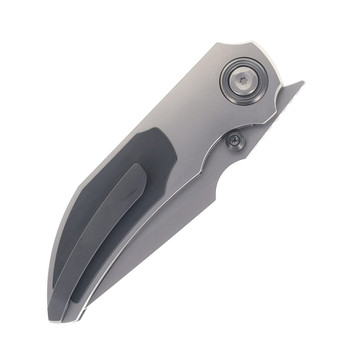 Poikilo Blade CK CASQUE Standard Folding Knife Titanium & Black Inlay Handle M398 Blade PSW Finish