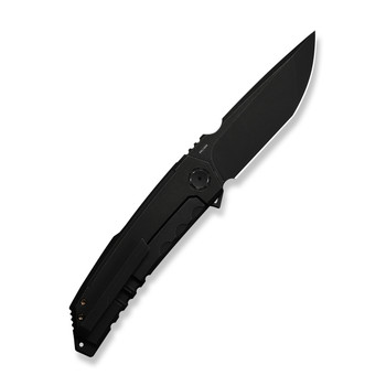 WE Knife Capstan Folding Knife Black Titanium Handle M390 Drop Point Plain Edge Black Stonewash Finish Limited Edition WE24047-1