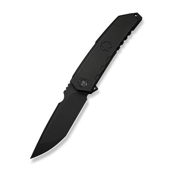WE Knife Capstan Folding Knife Black Titanium Handle M390 Drop Point Plain Edge Black Stonewash Finish Limited Edition WE24047-1