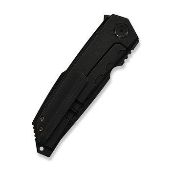 WE Knife Capstan Folding Knife Black Titanium Handle M390 Drop Point Plain Edge Black Stonewash Finish Limited Edition WE24047-1