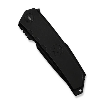 WE Knife Capstan Folding Knife Black Titanium Handle M390 Drop Point Plain Edge Black Stonewash Finish Limited Edition WE24047-1