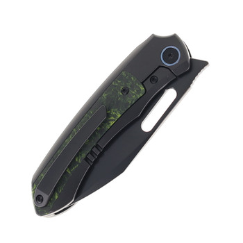 Remette RT-Orca Folding Knife Black Titanium & Luminous Carbon Fiber Handle DLC M390 Blade ORCALS