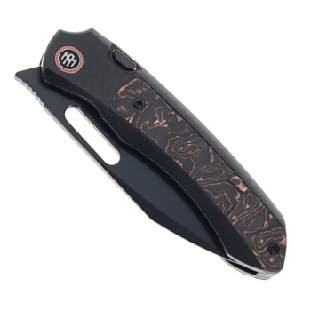 Remette RT-Orca Folding Knife Black Titanium & Copper Foil Carbon Fiber Handle DLC M390 Blade ORCATB