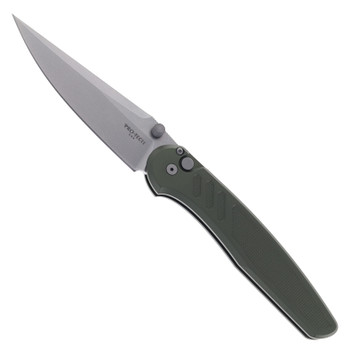 Pro-Tech Avalon Thumb Stud Green Aluminum Handle Stonewashed Magnacut Blade PN1101-GREEN